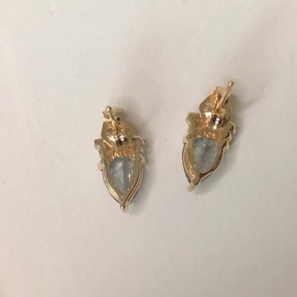 Mystic Topaz and Diamond Stud Earrings, 10KT Yellow Gold, 1.60ct - Picture 13 of 15